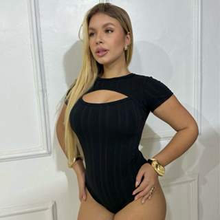 Body Feminino com bojo Manga Curta Bubble Com Decote Verão em Oferta na Shopee