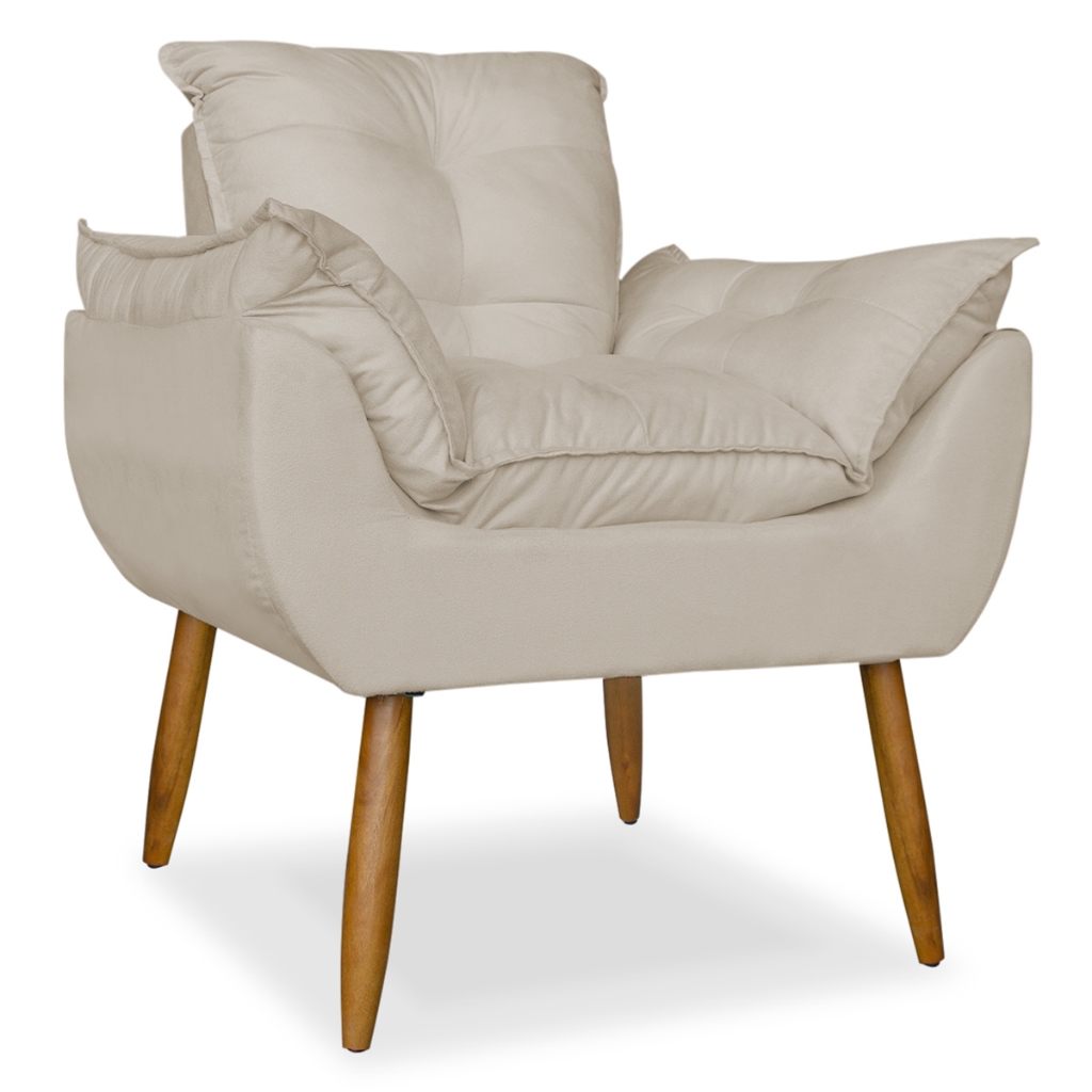 Poltrona Decorativa Opala para Quarto Sala Recepção Pé Palito