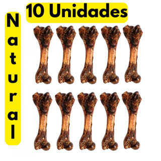10 Un Mini Femur Osso Natural Suino Desidratado Para Cães cachorros petisco defumado em Oferta na Shopee
