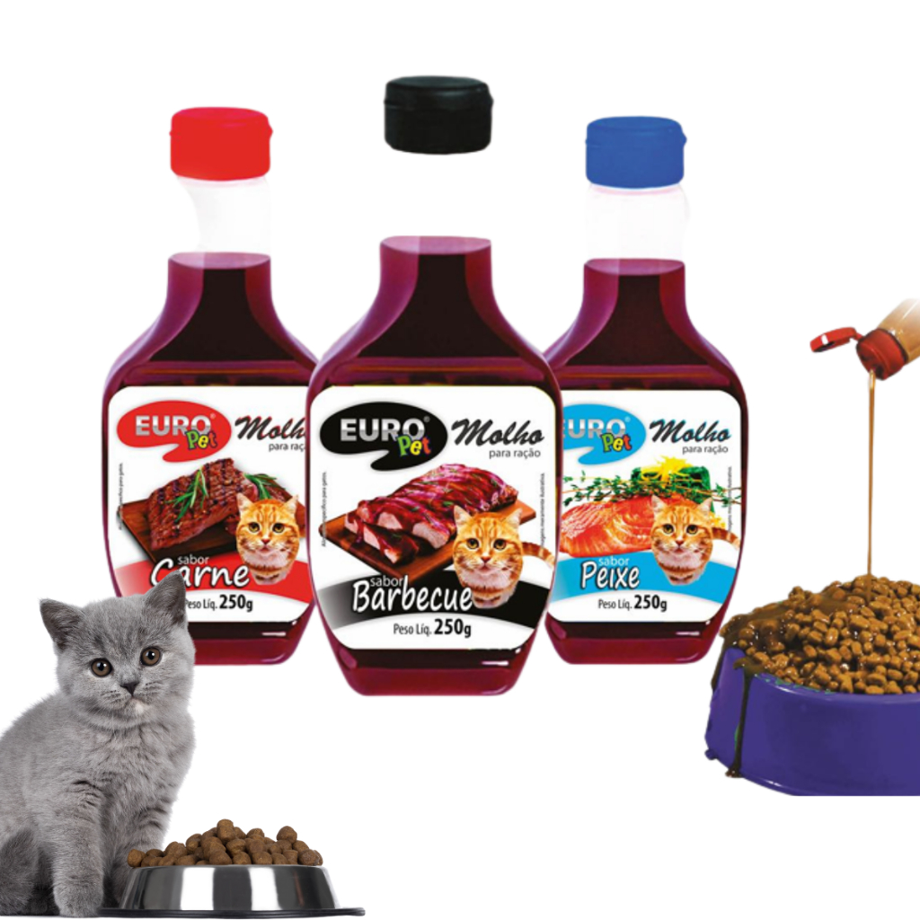 Molho Para Ração Gatos 250g Sabores Saboroso Nutritivos Essencial Sem Conservantes Artificiais