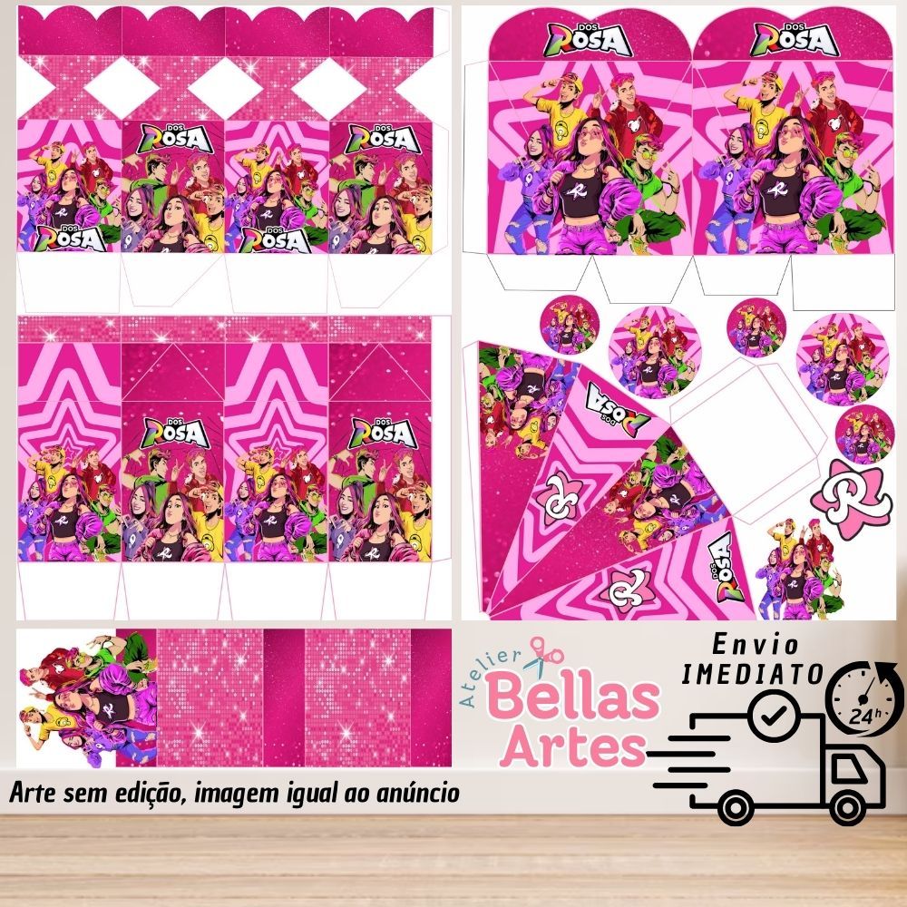 KIT LEMBRANCINHAS TEMA EMILLY VICK TURMA DOS ROSA COM 80/160 ITENS (sem nome) - ENVIO 24H em Oferta na Shopee