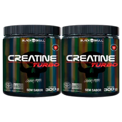 Black Skull Kit 2x Creatine Turbo Pote 300g Cada (Creatina Caveira Preta)