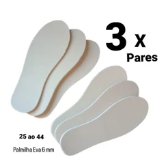 KIT PALMILHA CONFORTAVEL 25 AO 45 EM EVA 6 MM. P/ TENIS,SAPATO,SAPATILHA,BOTA,PALMILHA TENIS,PROMOÇ