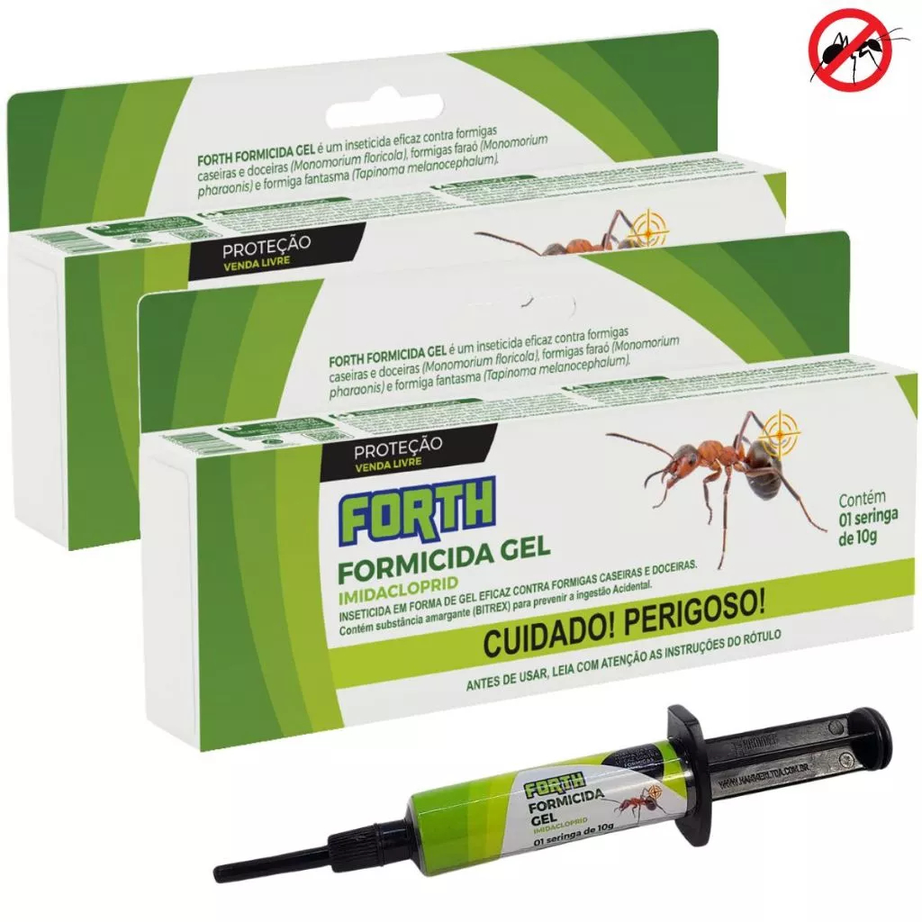Kit 2 Forth Formicida Gel Inseticida Bisnaga 10g