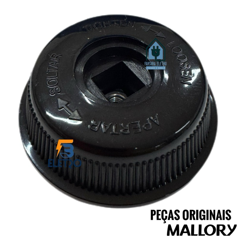 Botão com Porca para Travar a Hélice para Ventiladores Mallory Eco Ts, TS40, Olimpo, Security, Boreal, Zéfiro