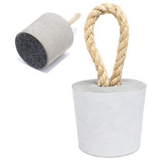 Peso de Porta Decorativo Concreto Redondo 1,3Kg Aleta Artesanal Alça Sisal Base Carpete Anti Risco em Oferta na Shopee