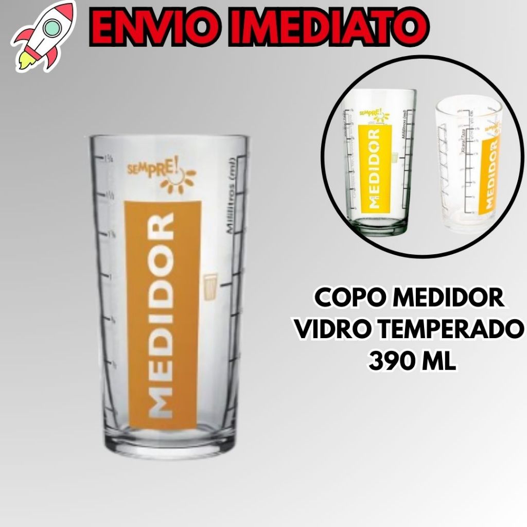Copo Medidor De Vidro Temperado Grosso 390 ML Nadir Sempre em Oferta na Shopee