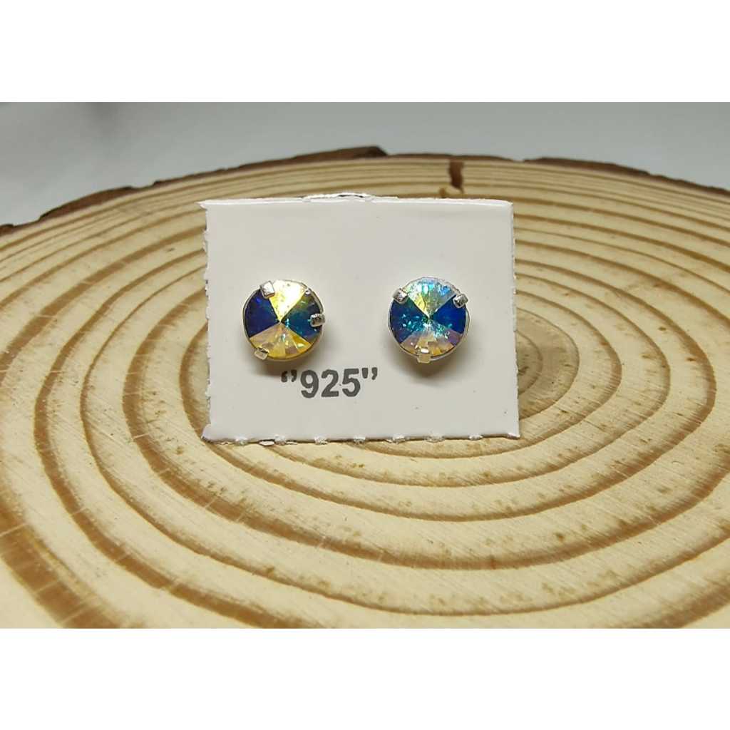 Brinco Redondo 6mm Furta Cor (Cristal Austríaco) - Prata 925