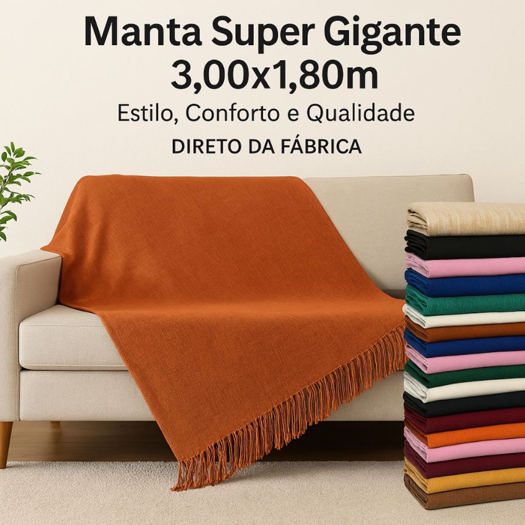 Manta Para Sofá King Luxo Super Gigante 3,00 x 1,80 Tipo Capa De Sofá Direto da Fábrica em Oferta na Shopee