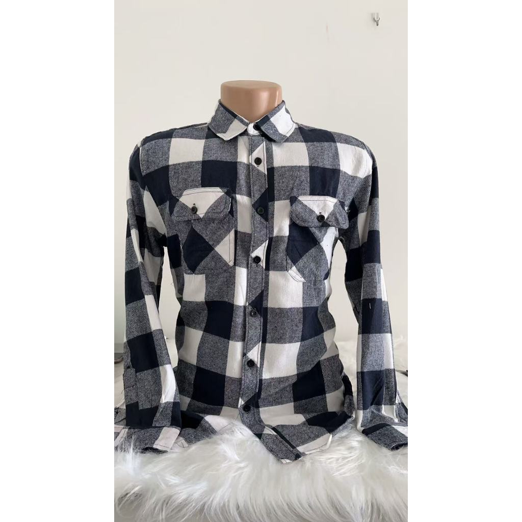 Camisa  Social Flanela Xadrez masculina  Manga Longa P ao GG em Oferta na Shopee