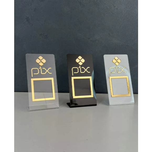 Placa Pix QRCode Display Acrílico Mesa Balcão pagamentos em Oferta na Shopee