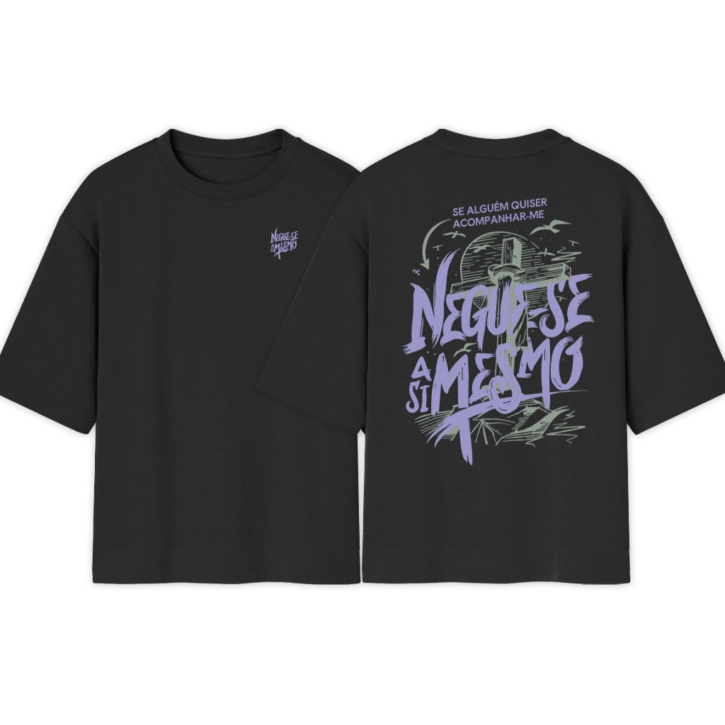 Camiseta Estampada Oversized Negue se a si Mesmo Nova Tendência