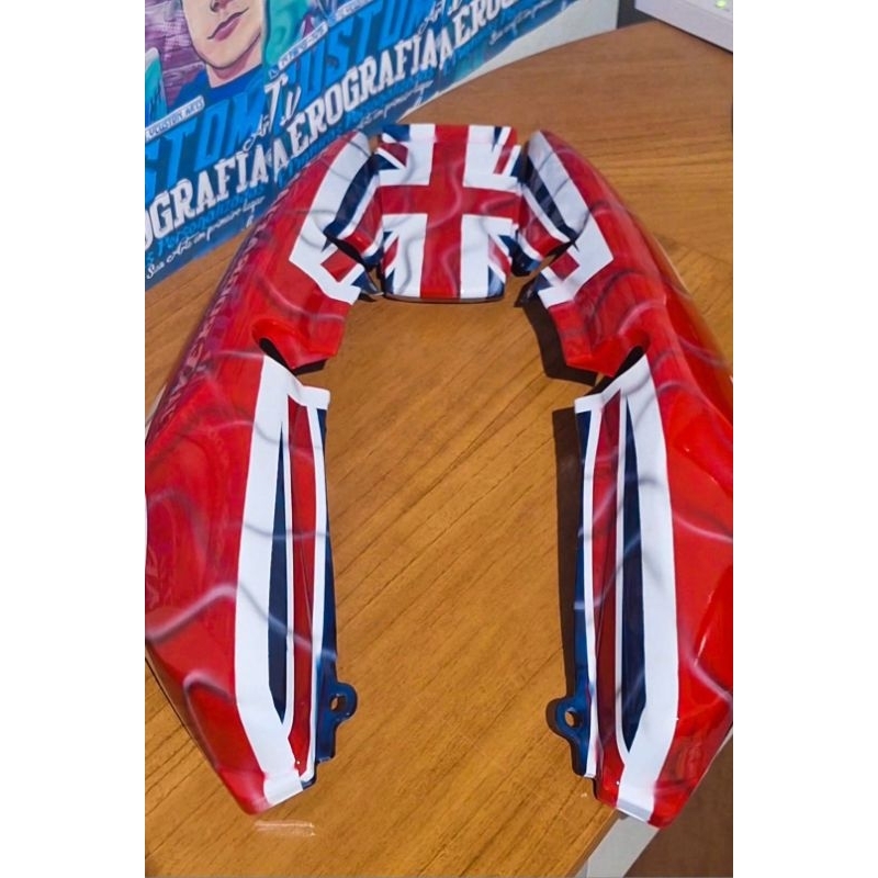 Carenagem Rabeta Central Completa Cg 150cc Titan Graffitado Bandeira Inglaterra