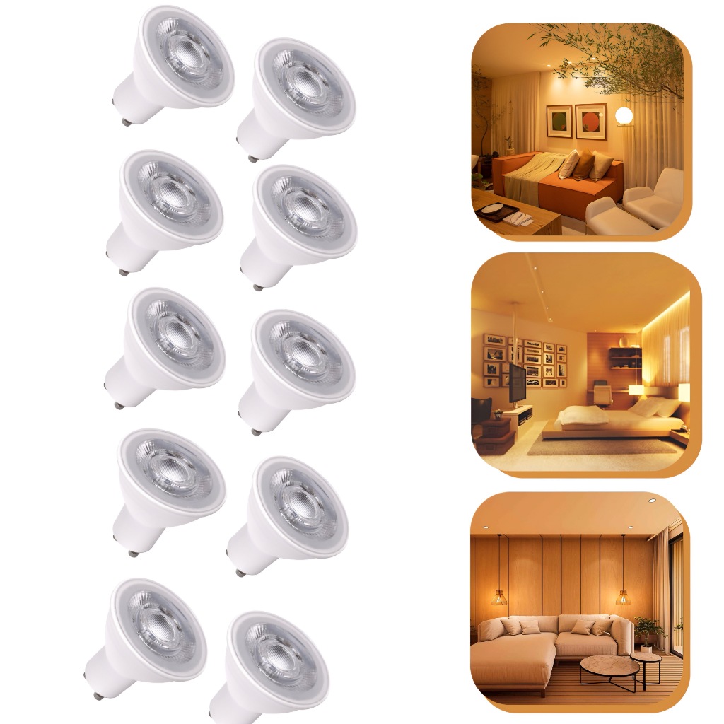 Kit 10 Lâmpada Led 7W Dicroica Mr16 Gu10 Inmetro Spot Lustre