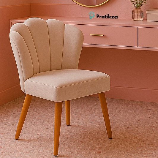 Cadeira Pétala Veludo Poltrona Flor Decorativa Luxo Sala de Estar, Salão, Quarto, Estética...