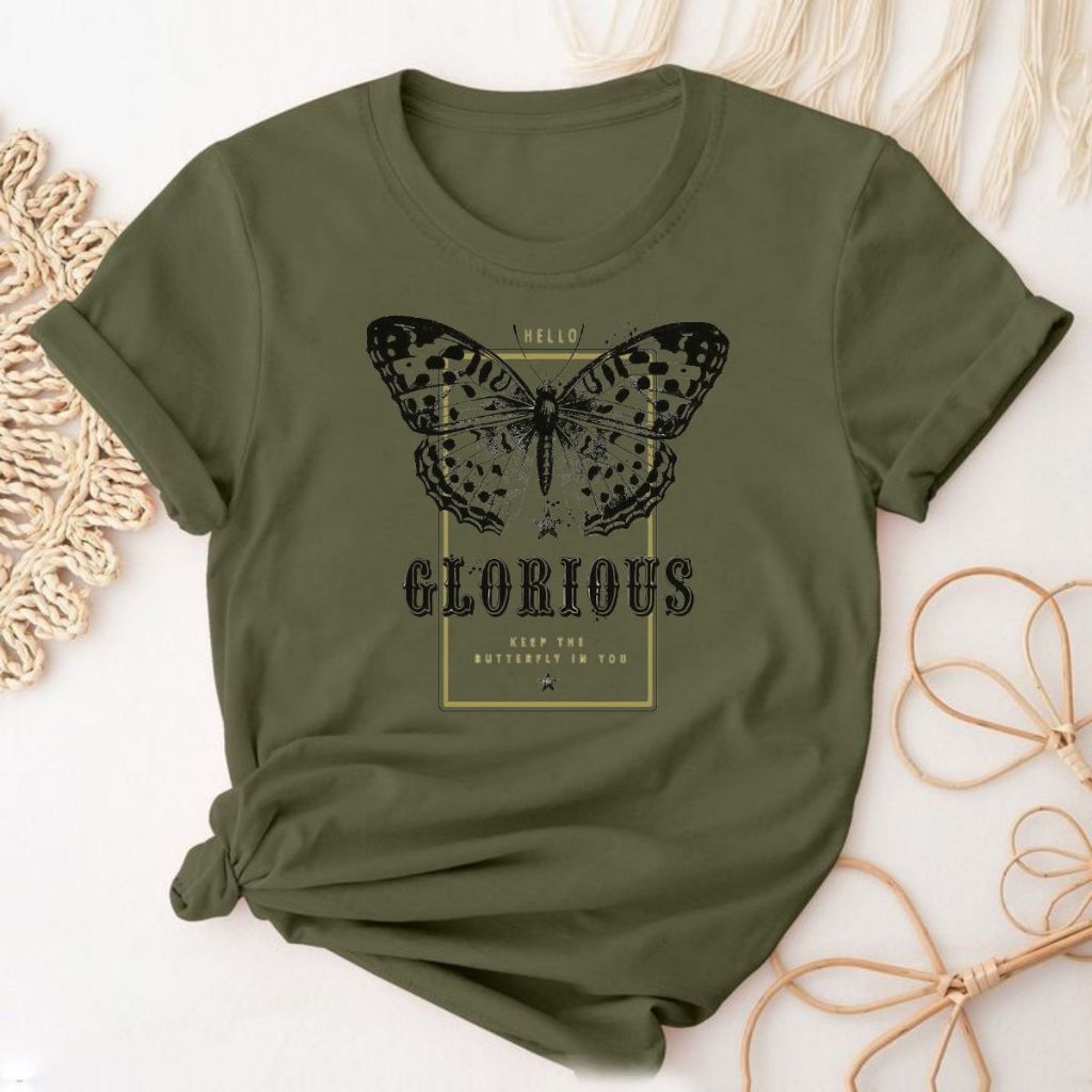 Blusa Feminina Borboleta Glorious Minimalista Casual Conforto e Estilo