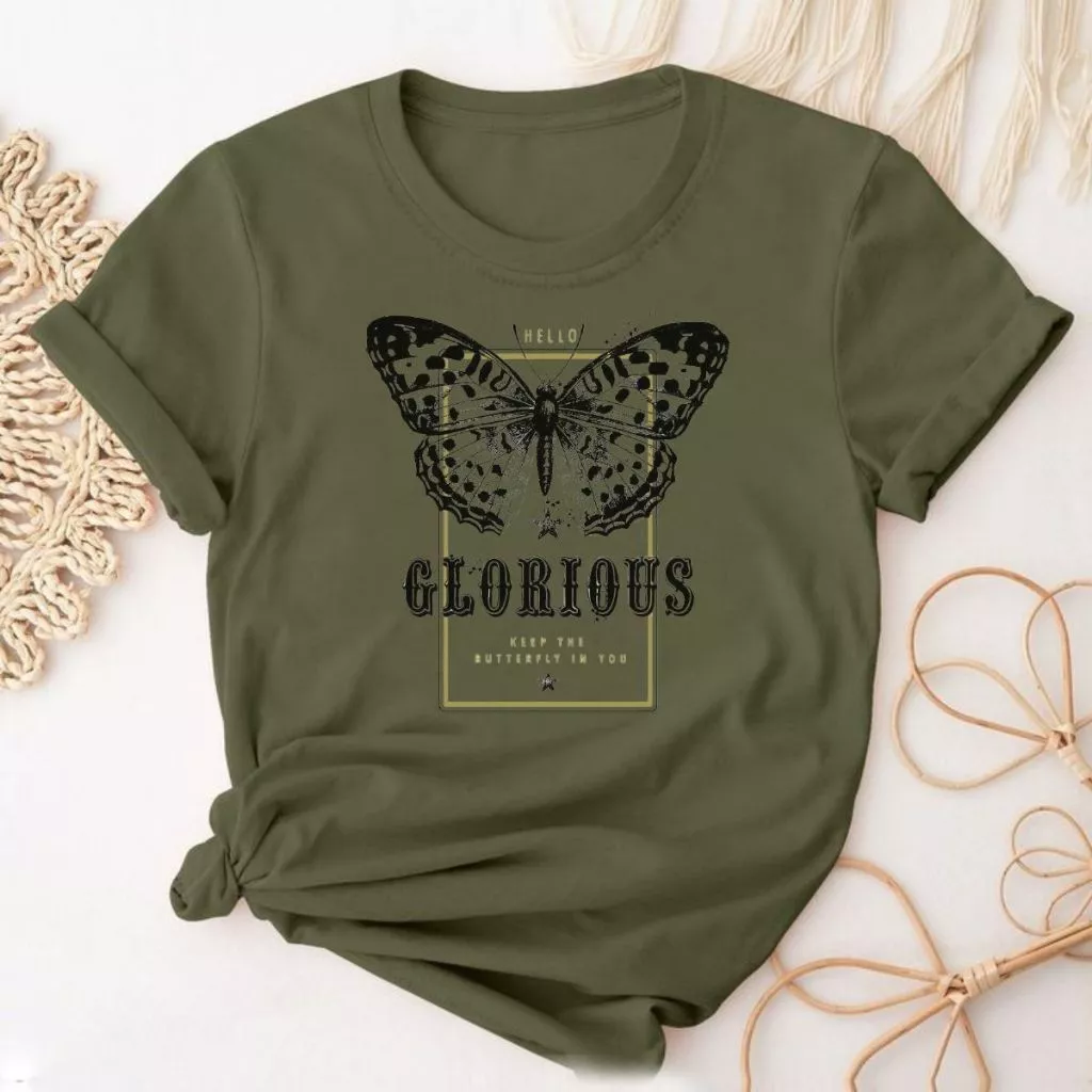 Blusa Feminina Borboleta Glorious Minimalista Casual Conforto e Estilo — imagem 1