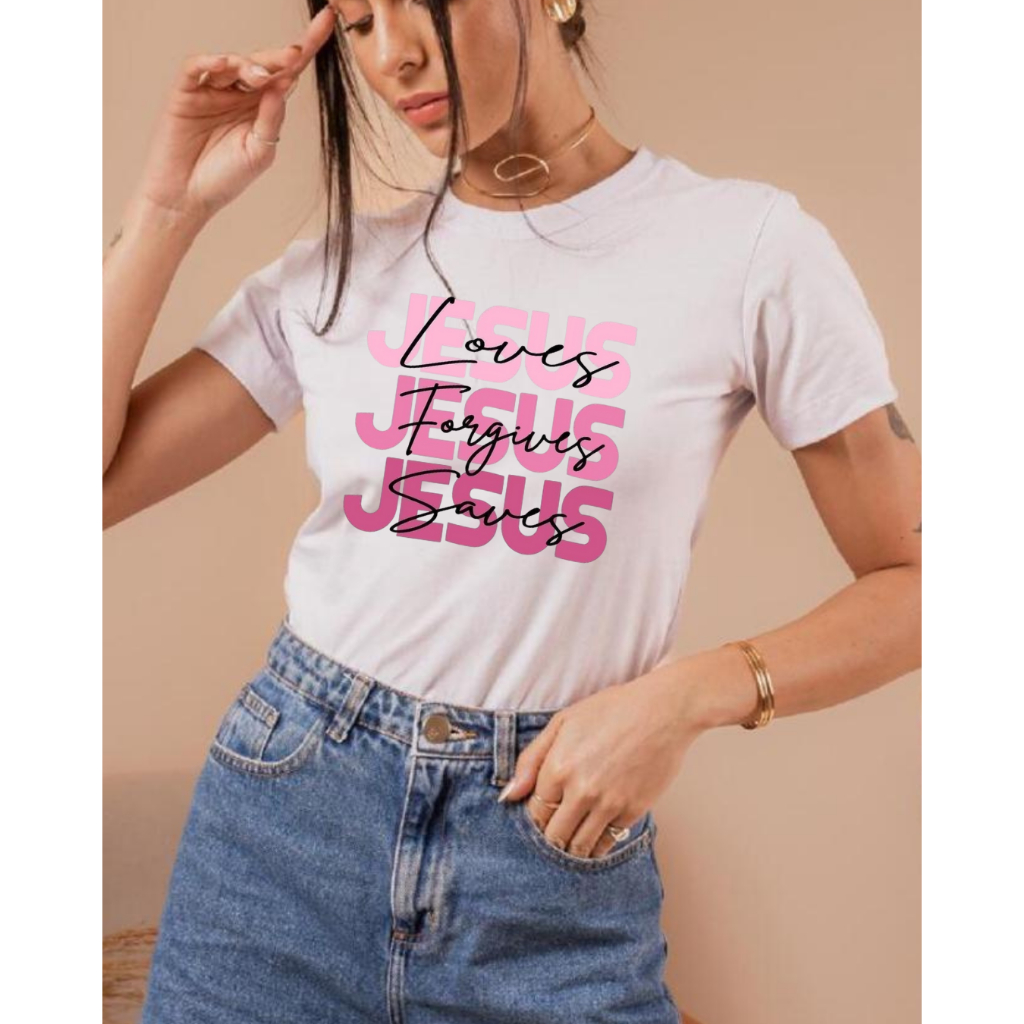Camiseta Algodão Jesus Lançamento Camisa Casual Cristã