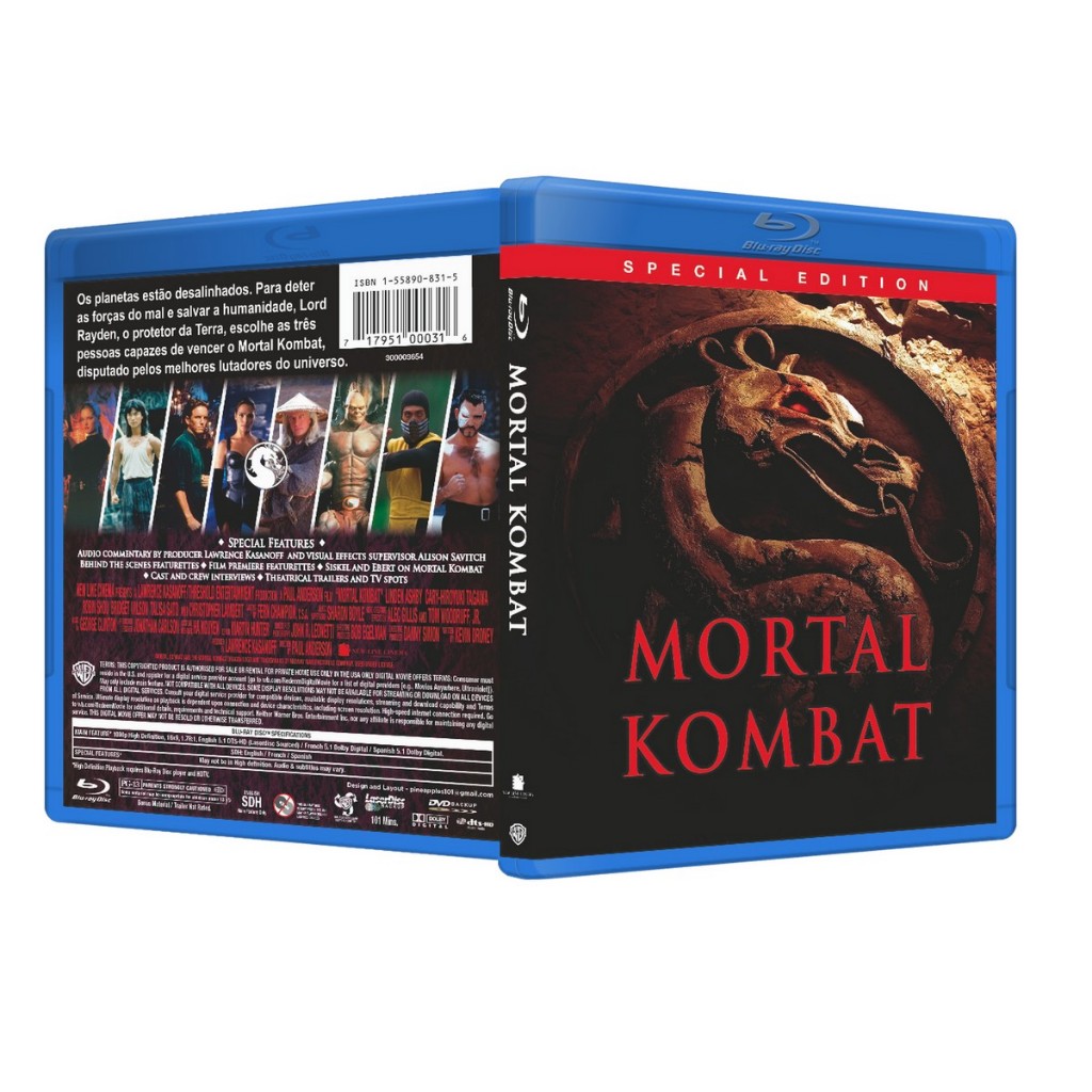 Blu-ray: Mortal Kombat - O Filme DUB/LEG [PERSONALIZADO]