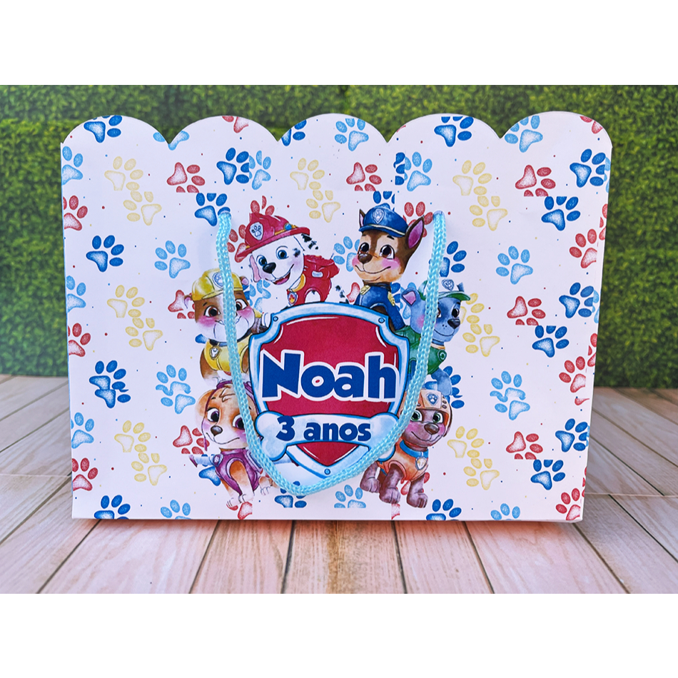 10 Sacolinhas Patrulha Canina Aquarela Personalizadas Com Nome e Idade Para Festas em Oferta na Shopee