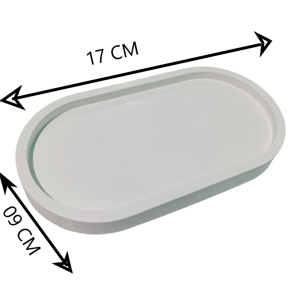 Kit de  bandejas ovais em gesso cru 16,5 cm  de comprimento para decoração, porta velas, porta joias em Oferta na Shopee