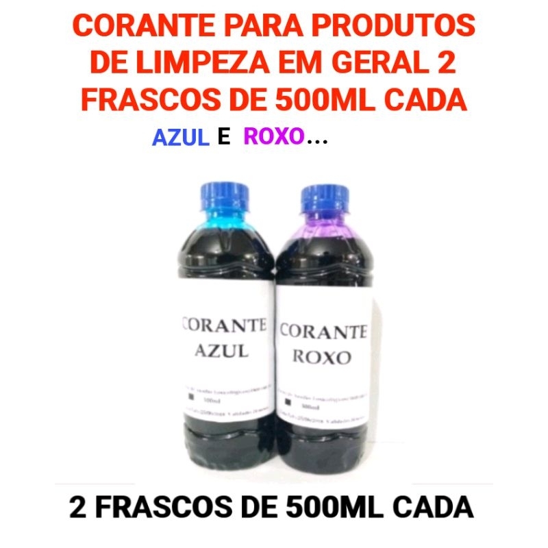 Corante para Sabão Líquido, Detergente, Desinfetante, Amaciante, Difusores, Álcool Perfumado 2 de 500ML Cada 3C