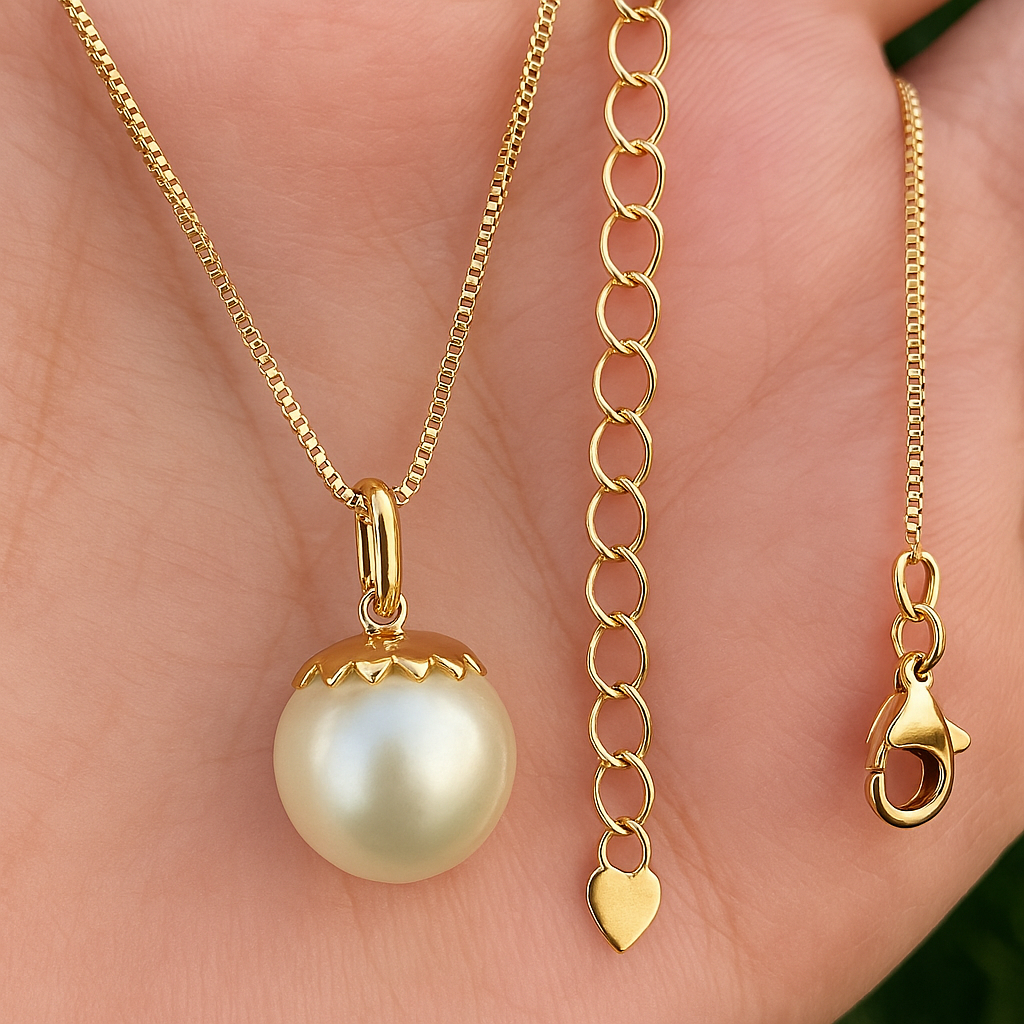 Colar Pingente Feminino de Pérola Semijoia Banhado a ouro 18k Coleção Pérolas em Oferta na Shopee