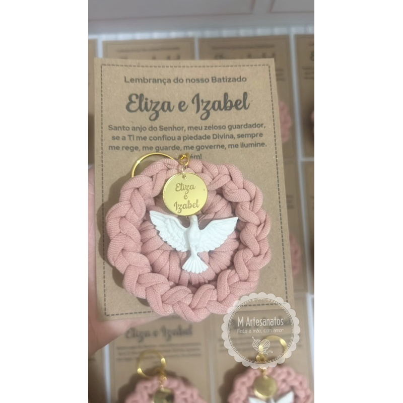 Lembrancinha Batizado Primeira Comunhão Crisma Primeira Eucaristia Chaveiro ou Ímã de geladeira Personalizada com nome