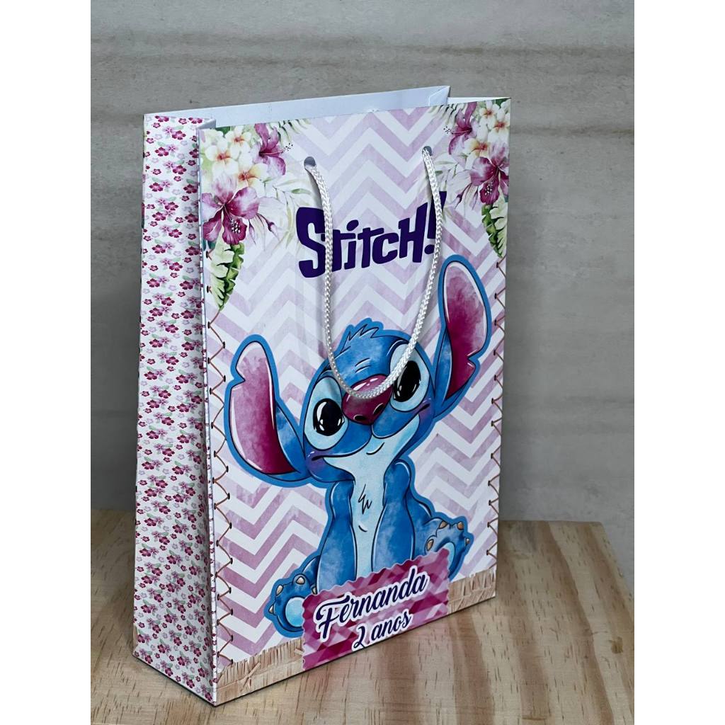 Sacola Personalizada Lembrançinha Aniversario Festa stitch