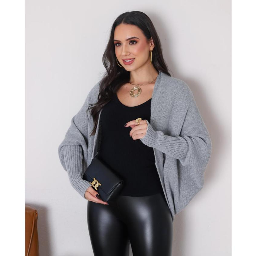 Capa Poncho Blusa Feminina em Tricot Manga Longa Outono/Inverno em Oferta na Shopee