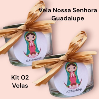 vela católica kit 02 Nossa Senhora Guadalupe oração terço meditar rezar presente em Oferta na Shopee