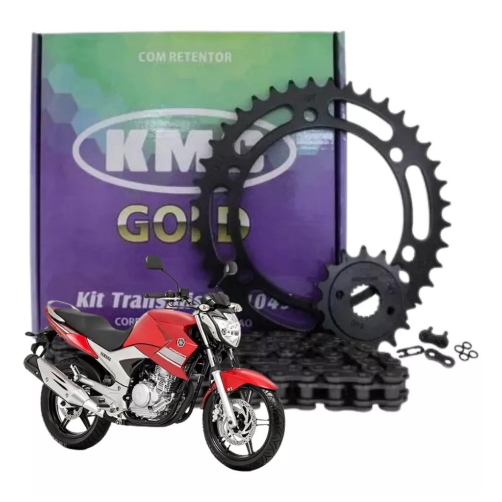 Kit Relação Tração Fazer 250 2018 2025 Com Retentor Original KMC GOLD — imagem 2 de 2
