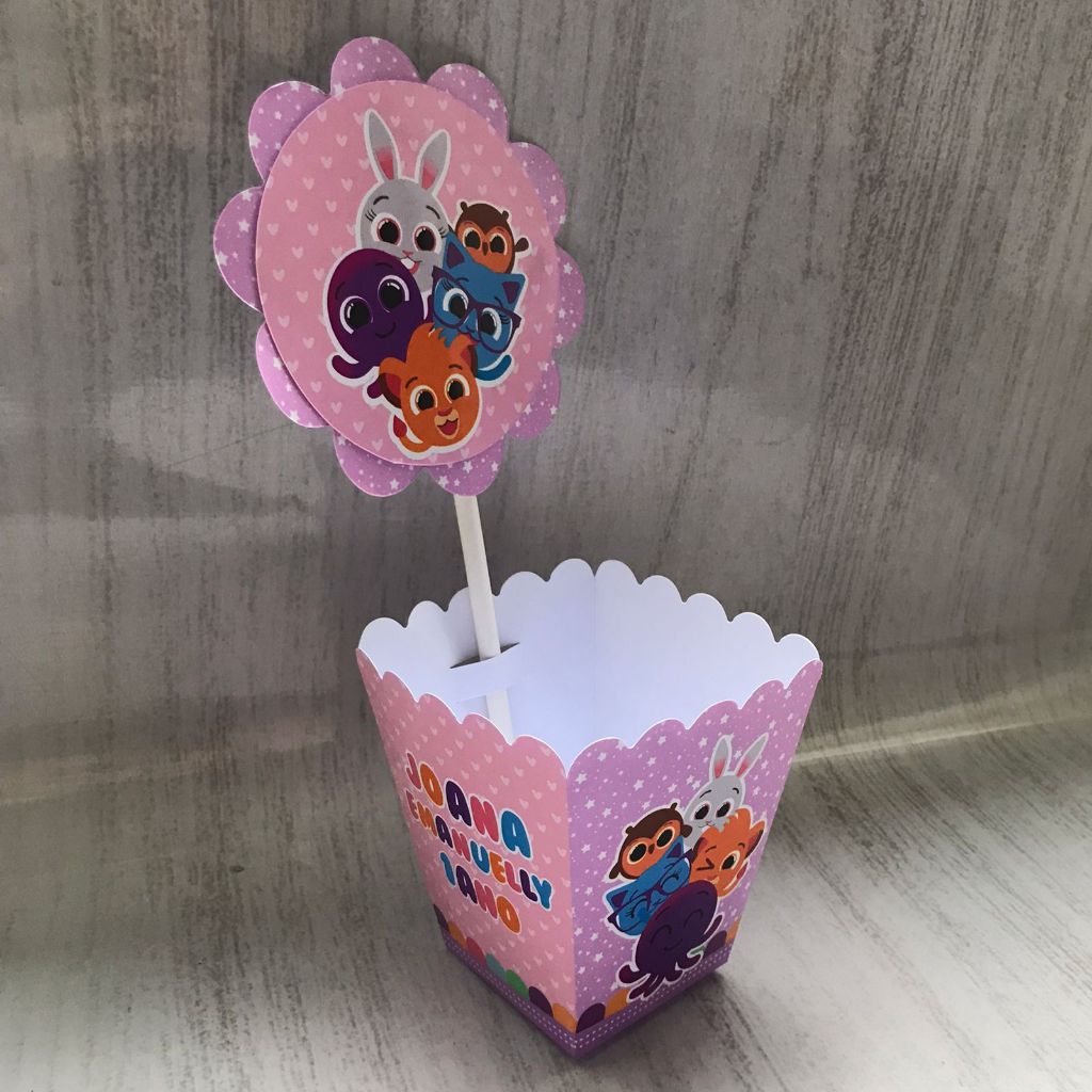 Centros de mesa Bolofofos Personalizado com Nome | Cachepot Festa Infantil Chá Aniversário Decoração