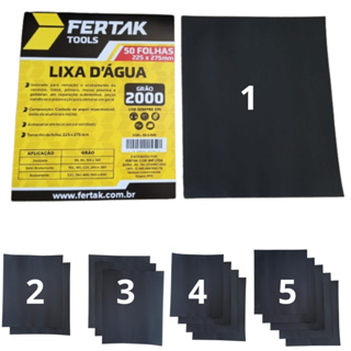 Lixa 2000 D'água Grão kit 1 à 5 folhas Polimento Lixamento Acabamento Superfície fina Farol Plástico em Oferta na Shopee