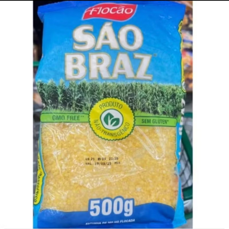 12 Flocão De Milho Cuscuz Puro Não Transgênico Orgânico 500g