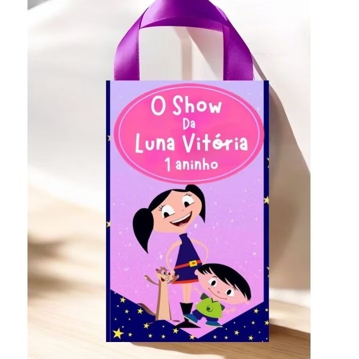 Sacolinha Show da Luna Personalizada Com Nome e Idade/Festa Aniversário/Envio Rápido/PRÉ Montadas