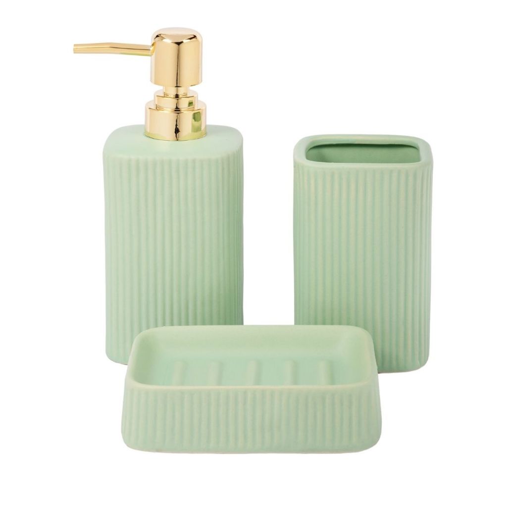 Conjunto Para Lavabo ou Banheiro em Verde Menta - 3 Peças