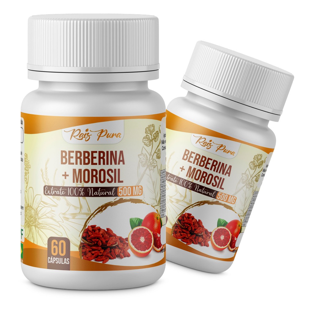 Kit 2x Berberina com Morosil ( Extrato 100% Puro ) 60 cápsulas 500 MG