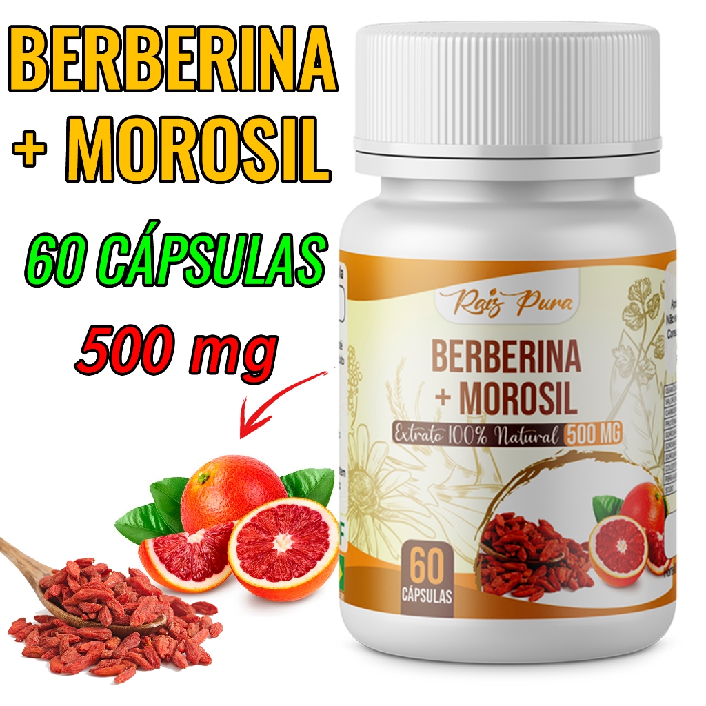 Berberina com Morosil ( Extrato 100% Puro ) 60 cápsulas 500 MG em Oferta na Shopee
