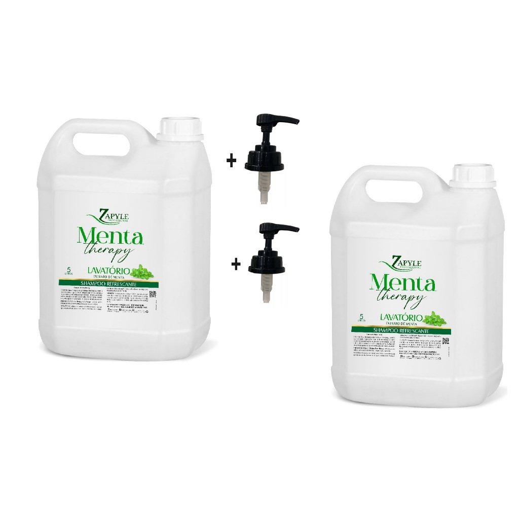 combo 2 shampoo menta therapy zapyle 5l lavatório + válvula brinde