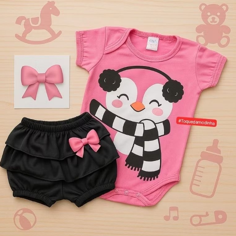 Conjunto de Bebê Menina Verão Calor Blogueirinha Mesversário 3 a 6 Meses fofinho em Oferta na Shopee