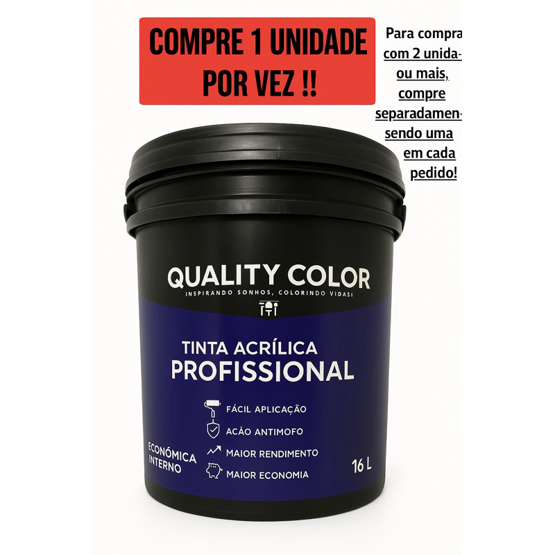 Tinta Acrílica Profissional para Parede Interna 20kg 16L - Alta Cobertura Diversas Cores em Oferta na Shopee