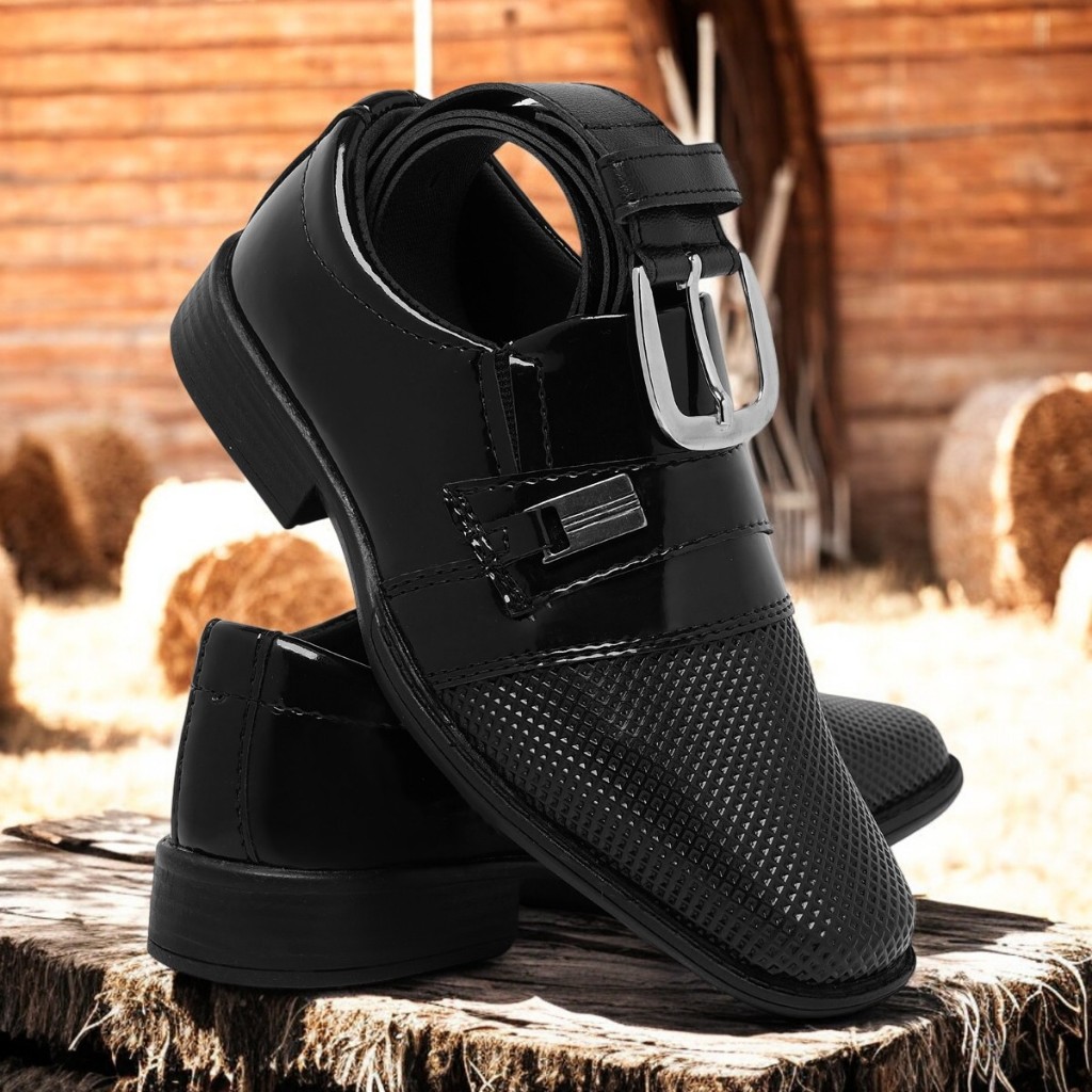 Kit Sapato Infantil Masculino Social Com Cinto Daminho Pajem Para Festa Casamento Formatura Culto