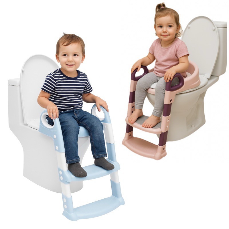 Troninho Infantil com Escada Dobrável Assento Redutor Acolchoado Macio Menina Menino em Oferta na Shopee