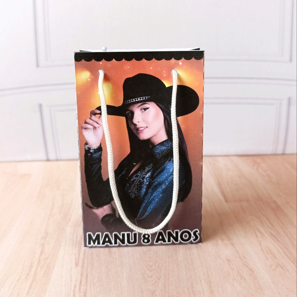 Sacolinha surpresa personalizada aniversário lembrancinha Ana Castela Boiadeira PEGUE E MONTE COM NOME E IDADE