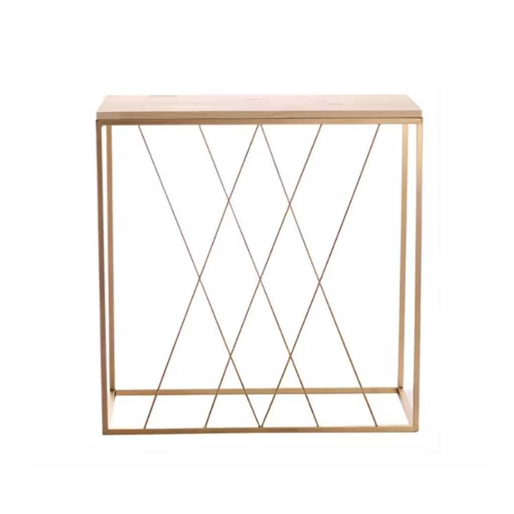 1Mesa trelisa dourado com tampo de madeira pinos sua festa vai arrassar em Oferta na Shopee