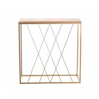 1Mesa trelisa dourado com tampo de madeira pinos sua festa vai arrassar em Oferta na Shopee