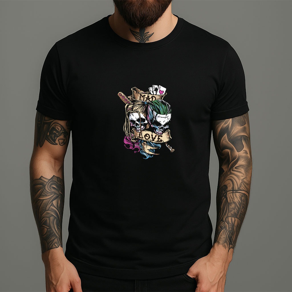 Camisa Masculina Algodão Arlequina e Coringa- Confortável, Estilo Casual, Modelagem Slim Fit