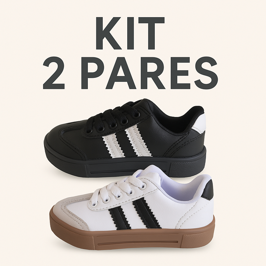 Kit 2 Tênis Sapatênis Casual Infantil Estiloso Moderno Lançamento Confortável