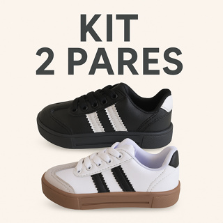 Kit 2 Tênis Sapatênis Casual Infantil Estiloso Moderno Lançamento Confortável em Oferta na Shopee
